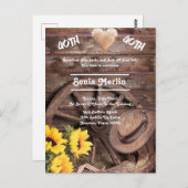 Carte Postale Chapeau de botte tournesol rustique occidental 40e (Devant / Derrière)