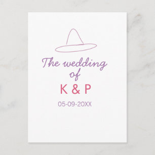 Carte Postale chapeau de cowboy le mariage du couple nom date vi