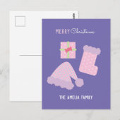 Carte Postale Chapeau de Père Noël de Noël Chaussette Cadeau (Devant / Derrière)