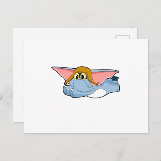 Carte Postale Chapeau de pilote d'éléphant (Devant / Derrière)