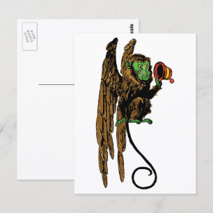 Carte Postale Chapeau de singe volant maléfique de l'assistant V