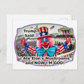 Carte Postale Chapeau haut clown excité (Devant / Derrière)