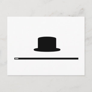 Carte Postale Chapeau haut de forme et canne