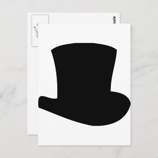 Carte Postale chapeau noir cirque magicien (Devant / Derrière)