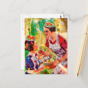 Carte Postale Chapeaux assiettes à salade