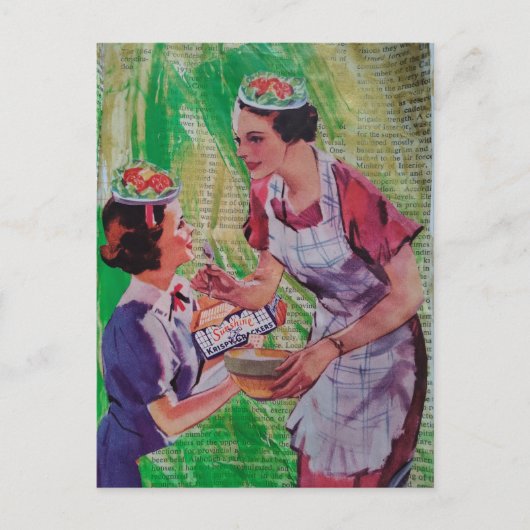 Carte Postale Chapeaux de salade collage (Devant)