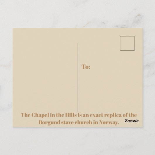 Carte Postale Chapelle dans les collines (Dos)