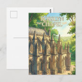 Carte Postale Chapelle Rosslyn Écosse (Devant / Derrière)