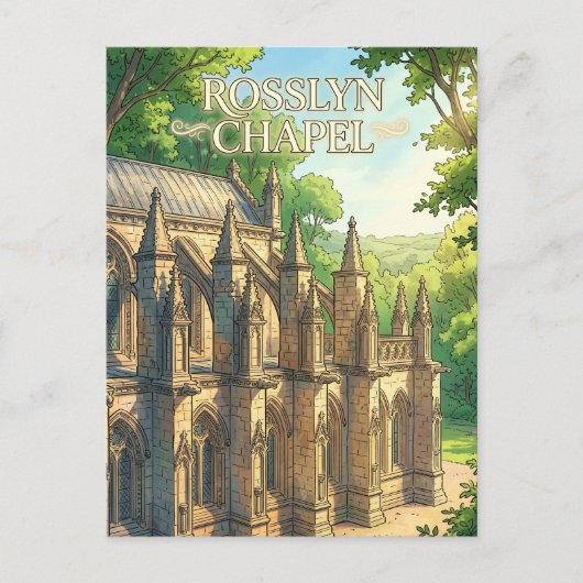Carte Postale Chapelle Rosslyn Écosse (Devant)