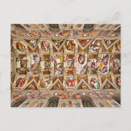 Carte Postale Chapelle Sixtine Plafond par Michel-Ange (Devant)