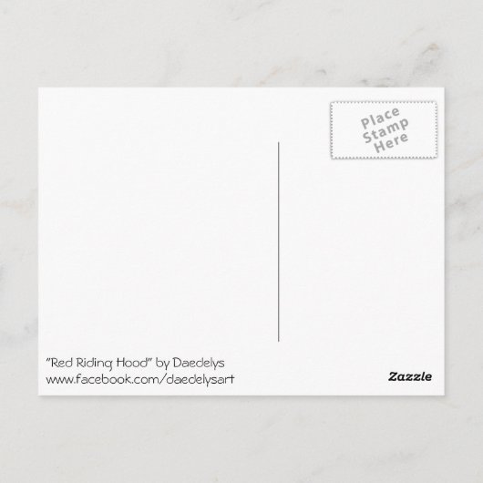Carte Postale "Chaperon rouge" par Daedelys (Dos)
