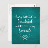 Carte Postale Chaque famille est une belle citation (Devant / Derrière)