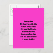 Carte Postale Chaque fois que mon coeur saute (Devant / Derrière)