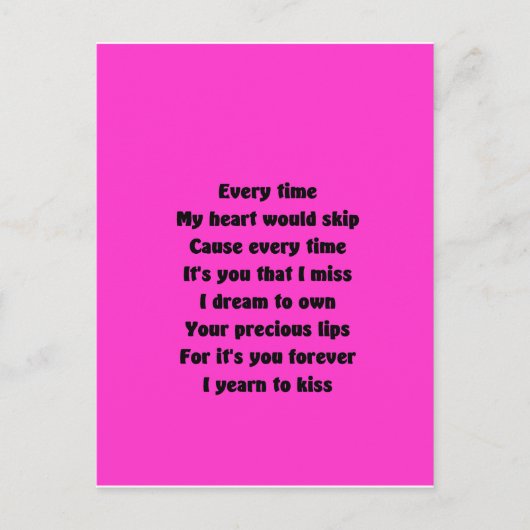 Carte Postale Chaque fois que mon coeur saute (Devant)