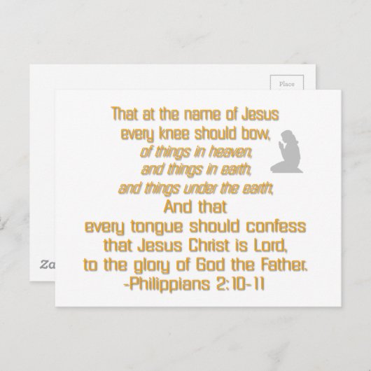 Carte Postale Chaque genou devrait cintrer (Devant / Derrière)