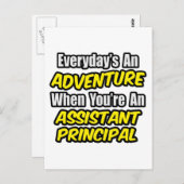 Carte Postale Chaque jour est une aventure. Principal adjoint (Devant / Derrière)