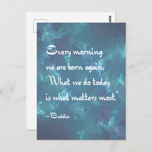 Carte Postale Chaque matin Mindfulness Bouddha citation (Devant / Derrière)