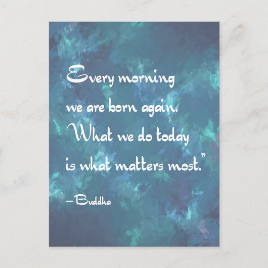 Carte Postale Chaque matin Mindfulness Bouddha citation (Devant)