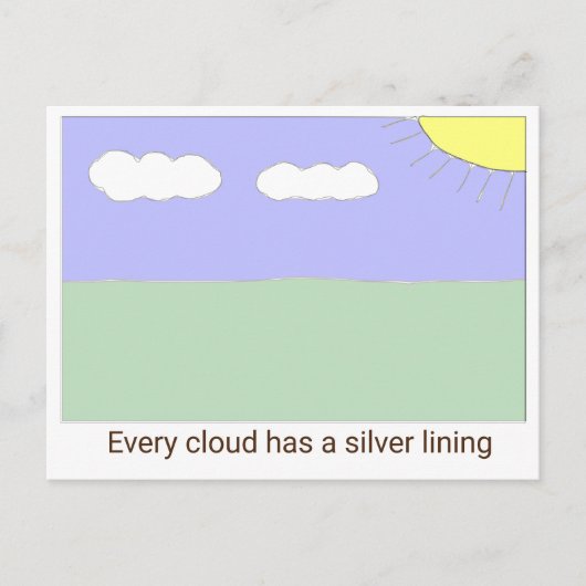 Carte Postale Chaque nuage a un côté positif (Devant)