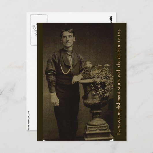 Carte Postale Chaque réalisation commence par la décision... (Devant / Derrière)