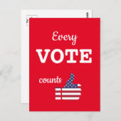 Carte Postale Chaque vote compte le vote des électeurs aux USA (Devant / Derrière)