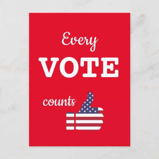 Carte Postale Chaque vote compte le vote des électeurs aux USA (Devant)