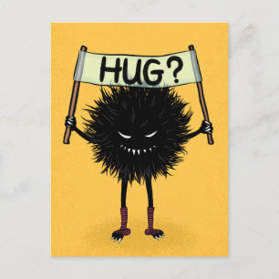 Carte Postale Character de Monstres Hug Cute