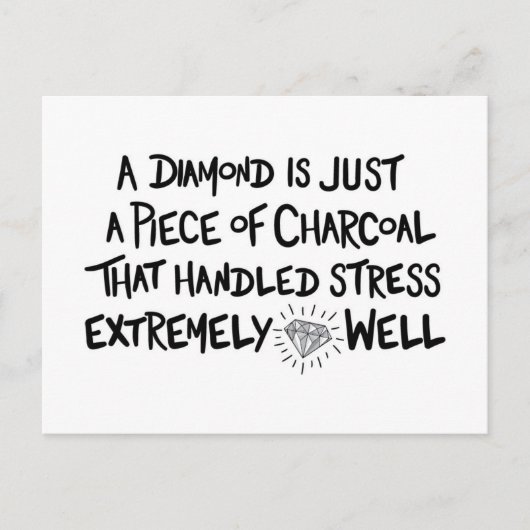 Carte Postale charbon de bois au diamant (Devant)