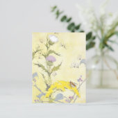 Carte Postale Chardon et abeille sur Goldenrod (Debout devant)