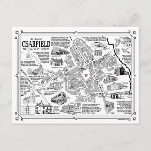 Carte postale Charfield Village Map (Devant)