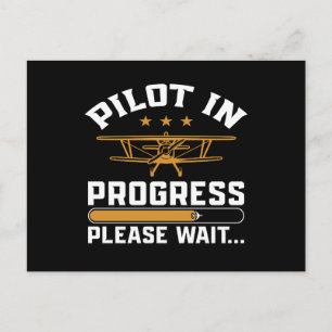 Carte Postale Chargement du pilote… Biplan vintage drôle d'aviat