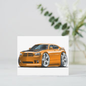 Carte Postale Chargeur Dodge Super Bee Orange Car (Debout devant)