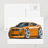 Carte Postale Chargeur Dodge Super Bee Orange Car (Devant / Derrière)