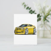 Carte Postale Chargeur Dodge Super Bee Yellow Car (Debout devant)