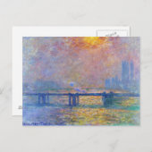 Carte Postale Charing Cross Bridge, The Thames, Claude Monet (Devant / Derrière)
