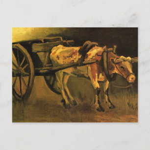 Carte Postale Chariot avec boeuf rouge et blanc (Vincent van Gog