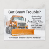 Carte Postale Chariot d'enlèvement de la neige Société moderne (Devant)