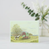Carte Postale Chariot tzigane et cheval jour de printemps (Debout devant)