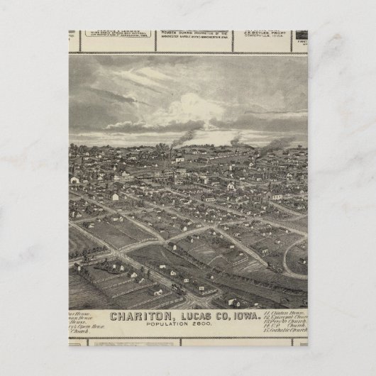 Carte Postale Chariton, Iowa commerces en Davenport (Devant)