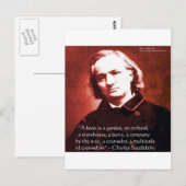 Carte Postale Charles Baudelaire "Un livre est" Citation de sage (Devant / Derrière)