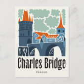 Carte Postale Charles Bridge Prague Tchèque Voyage abstrait flor (Devant)