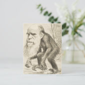 Carte Postale Charles Darwin Illustration originale (Debout devant)