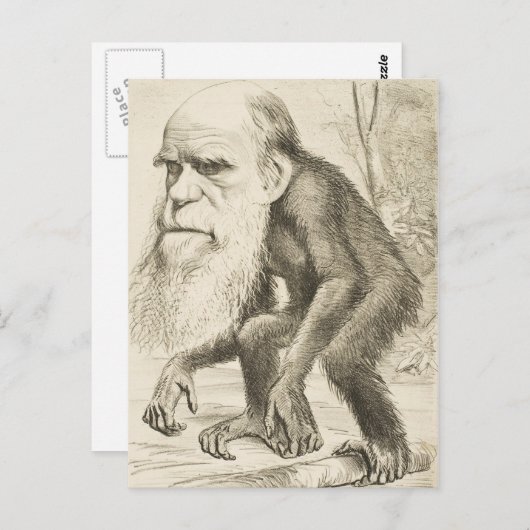 Carte Postale Charles Darwin Illustration originale (Devant / Derrière)