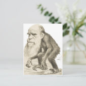 Carte Postale Charles Darwin l'homme singe (Debout devant)