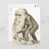 Carte Postale Charles Darwin l'homme singe (Devant / Derrière)