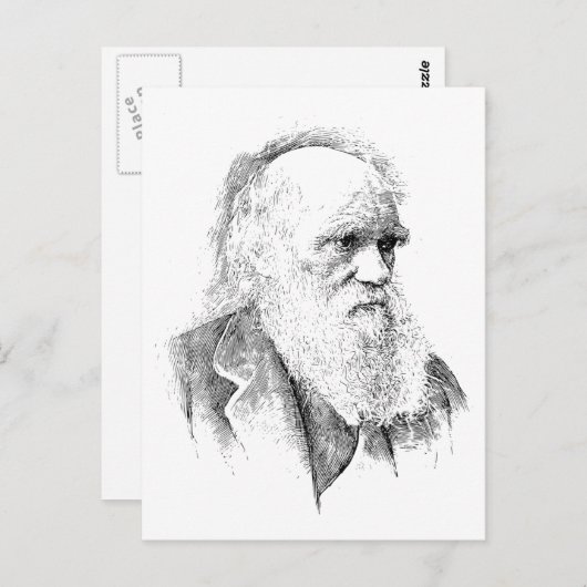 Carte Postale Charles Darwin, l'origine des espèces 1872 (Devant / Derrière)