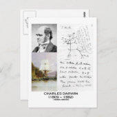 Carte Postale Charles Darwin (Phylogénétique Beagle Darwin HMS) (Devant / Derrière)
