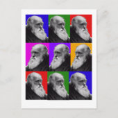 Carte Postale Charles Darwin Pop Art Cadeaux pour tous les âges (Devant)