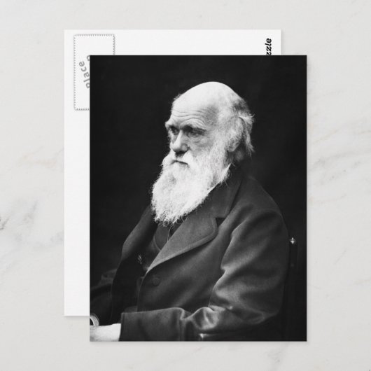 Carte Postale Charles Darwin Portrait (Devant / Derrière)