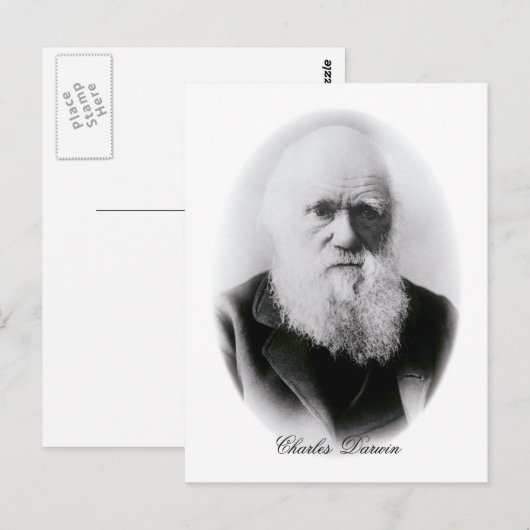 Carte Postale Charles Darwin Vignette (Devant / Derrière)